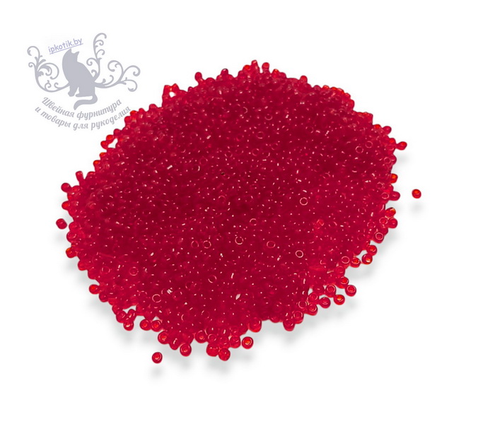 5 Бисер р.12 50гр (+-1гр) Прозрачый Оттенок красного