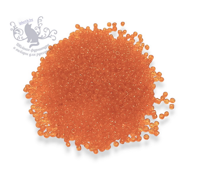 9 Бисер р.12 50гр (+-1гр) Прозрачный оттенок оранжевого