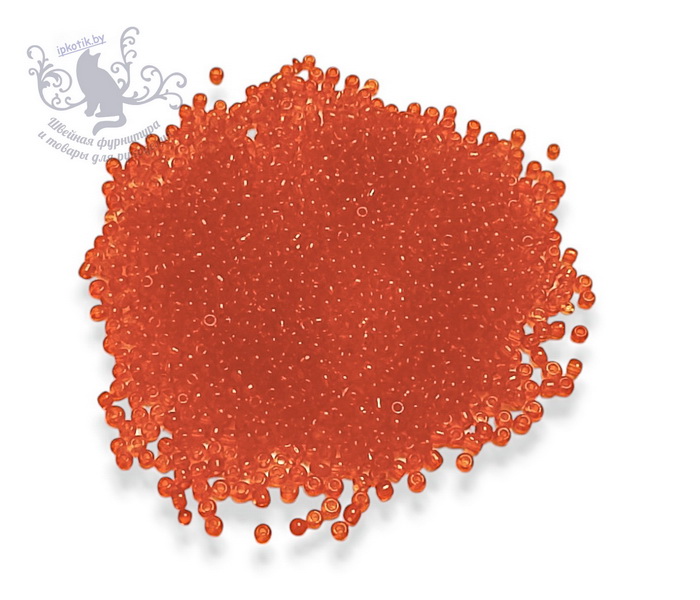 9В Бисер р.12 Прозрачный__УПАКОВКА 450(+-5)гр оттенок оранжевого