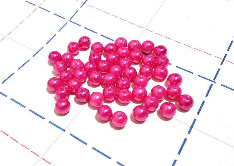 13 Бусы Жемчуг пластик 8мм УПАКОВКА 250гр (+-5гр) Ярко-розовый