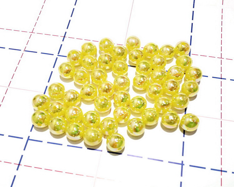 Бусы Перламутровые пластик 12мм УПАКОВКА 500гр (+-5) Желтый