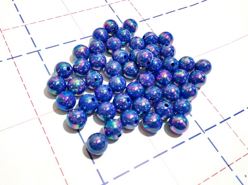 Бусы Перламутровые пластик 10мм УПАКОВКА 500гр (+-5гр) Синий