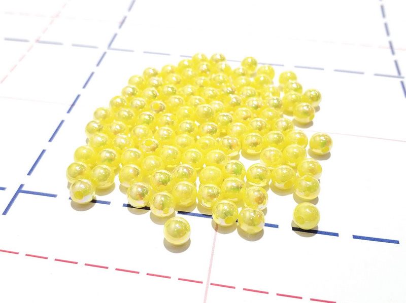 Бусы Перламутровые пластик 6мм УПАКОВКА 500гр (+-5гр) Желтый