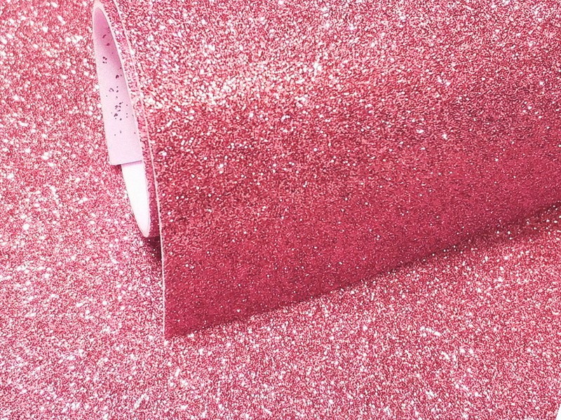 Фоамиран глиттерный самоклеющийся А4 (+-1см) 2мм Розовый
