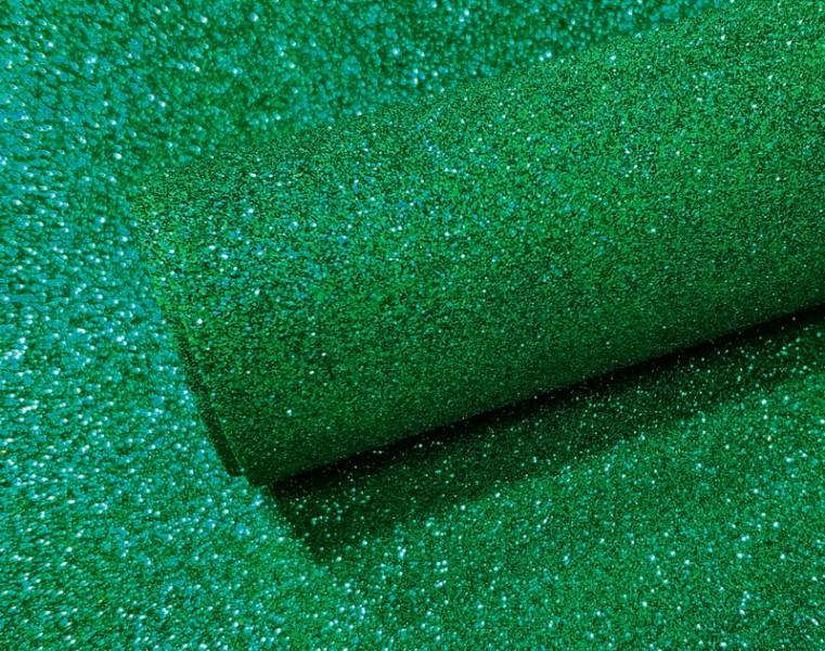 Фоамиран глиттерный самоклеющийся А4 (+-1см) 2мм Темно-зеленый