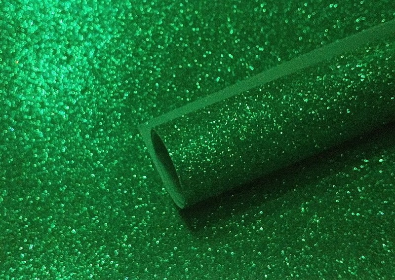 09гл Фоамиран глиттерный 20*30 (+-1см) 1,5мм Темно-зеленый