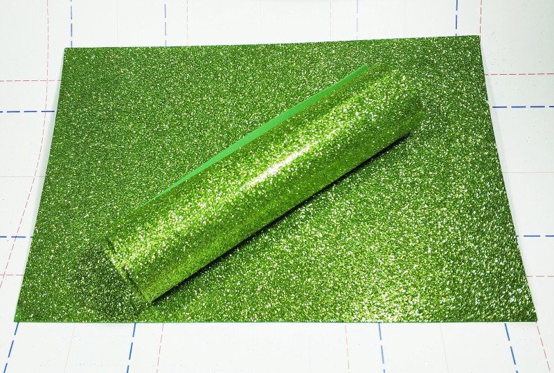 15гл Фоамиран глиттерный 20*30см (+-1см) 2мм Зеленый