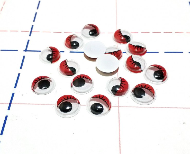 Глазки 12 мм круглые Красные