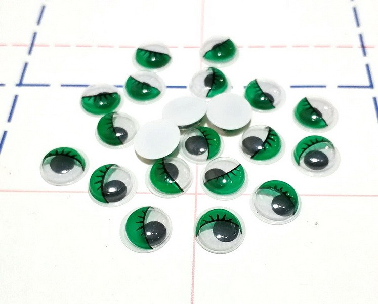Глазки 12 мм круглые Зеленые