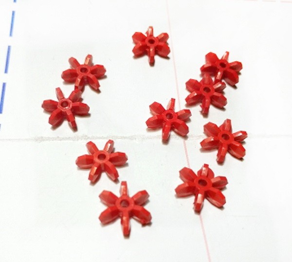 Бусина пластик Цветок 3*12 мм Красный