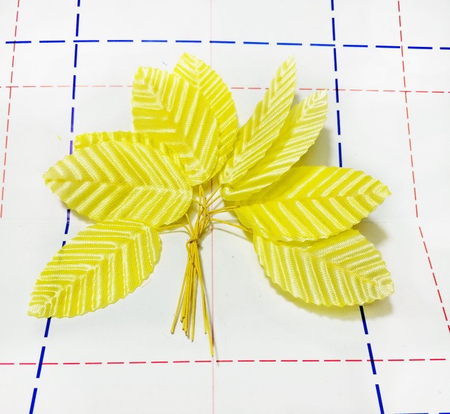 №05 Листья тканевые текстурированные 1 лист Лимонный