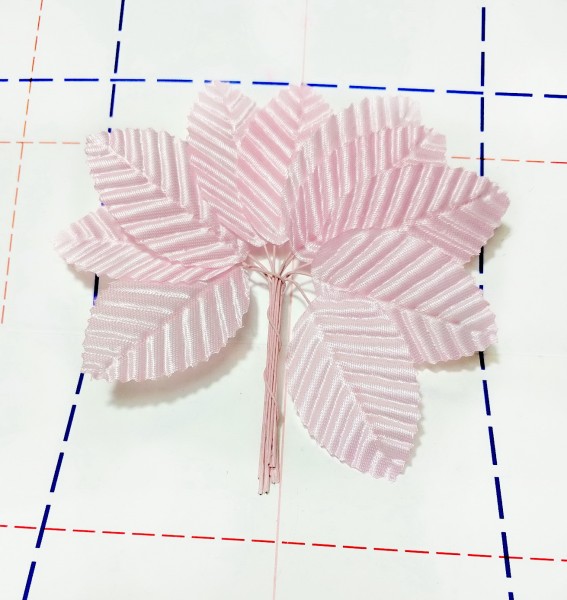 №08 Листья тканевые текстурированные 1 лист Розовый