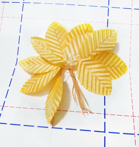 №06 Листья тканевые текстурированные 1 лист Желтый