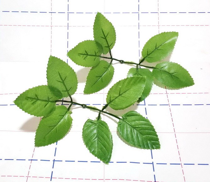 Листья тканевые текстурированные 6л. зеленый