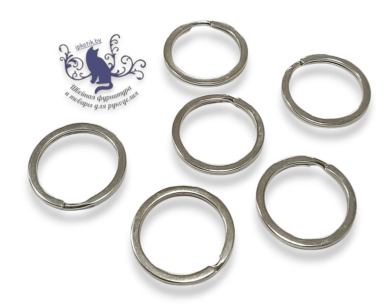 Кольцо Плоское для брелока 28мм Никель
