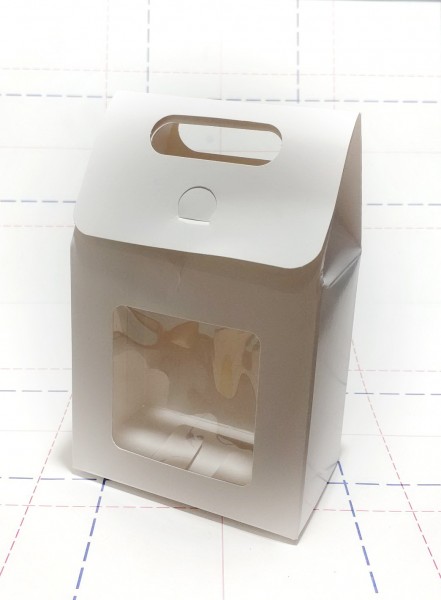 Коробка крафтовая с окошком 10*15,5*6 см Белый