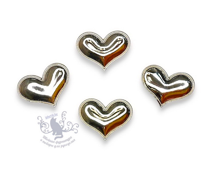 05 Сердце 3Д Патч кожзам глянец 36*30 мм золото