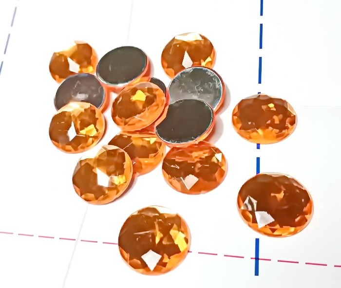 20 мм Стразы клеевые тип Г1 Круг Оранжевый