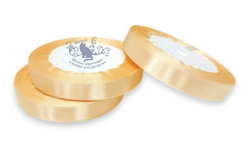 016 Лента атласная 12 мм 23м (+-1м) оттенок кремового