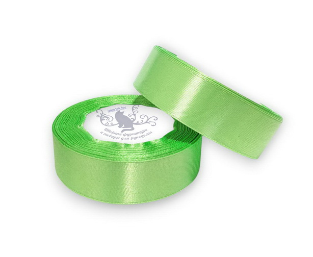 039 Лента атласная 25мм 23м (+-1м) оттенок яблоко