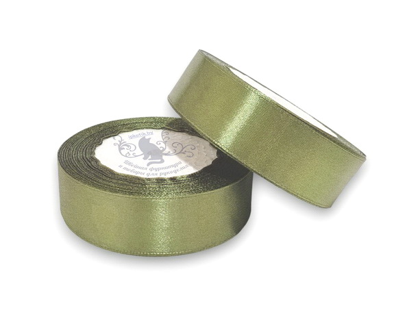 056 Лента атласная 25мм 23м (+-1м) оттенок хаки