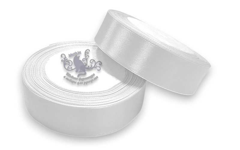 Лента атласная 25мм 23м (+-1м) Белый