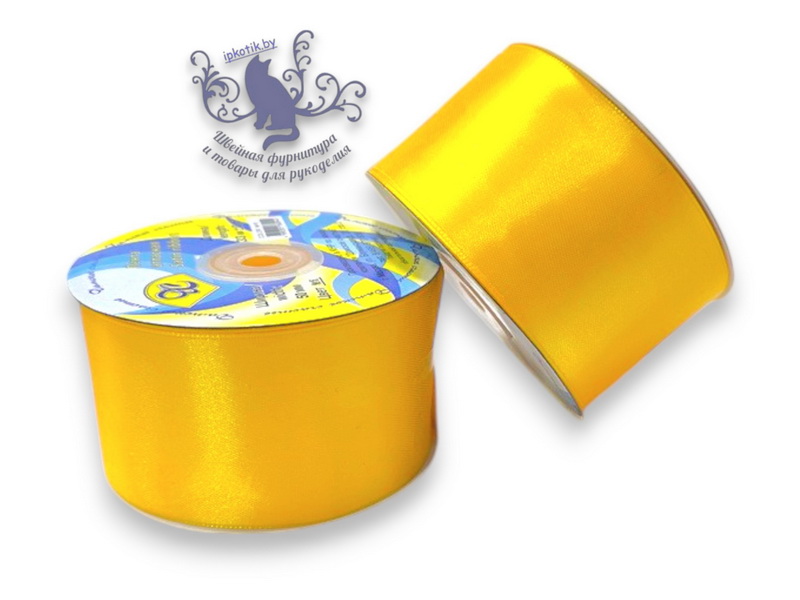 105 Лента атласная 50мм 33м (+-1м) оттенок желтого
