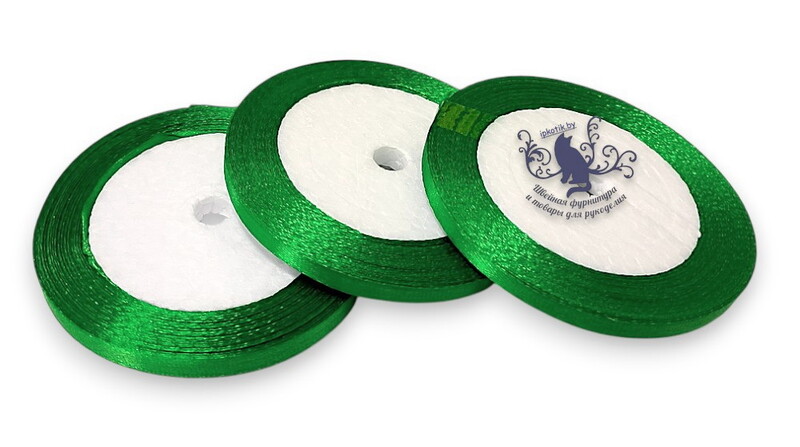 065 Лента атласная 6 мм 23м (+-1м) оттенок зеленого