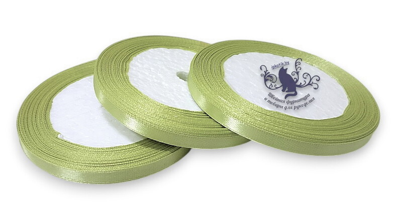 096 Лента атласная 6 мм 23м (+-1м) оттенок светло-оливковый