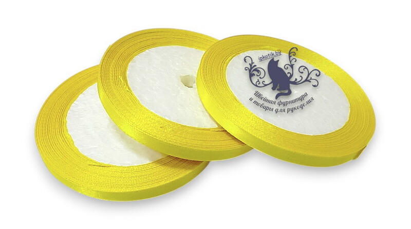 102 Лента атласная 6 мм 23м (+-1м) оттенок лимонно-желтого