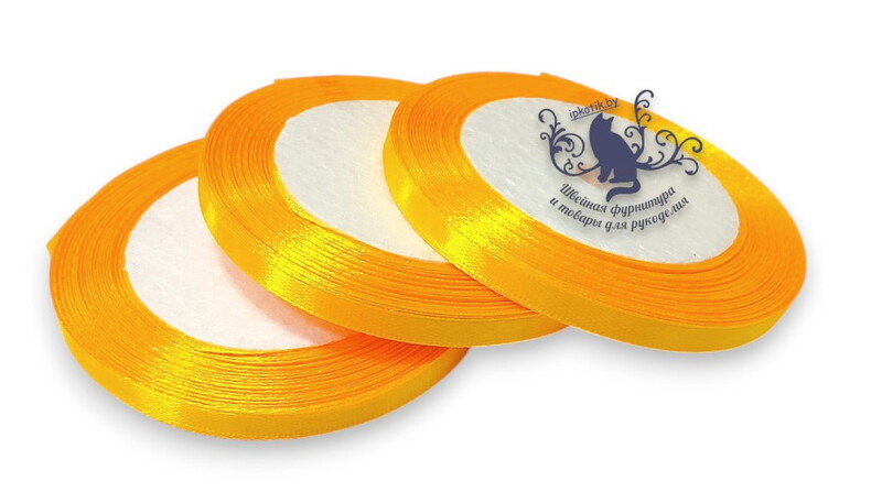 107 Лента атласная 6 мм 23м (+-1м) оттенок янтарный