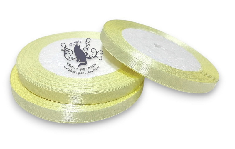 101 Лента атласная 6 мм 23м (+-1м) оттенок бледно-лимонного