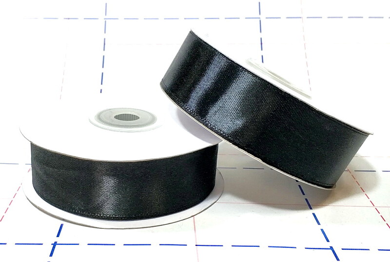 Лента атласная 25мм 27м (+-1м) Черный