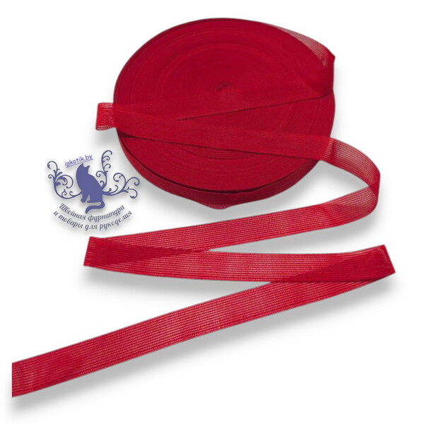Тесьма 23мм вязаная окантовочная БОБИНА 100м/боб (+-2м) Красный