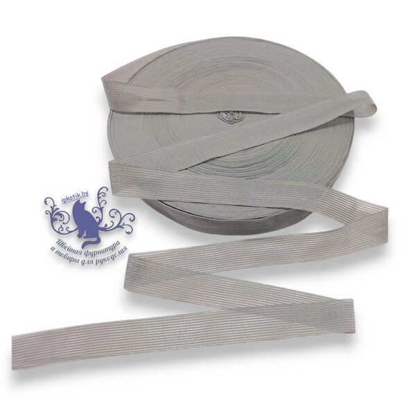 Тесьма 23мм вязаная окантовочная БОБИНА 100м/боб (+-2м) Серый