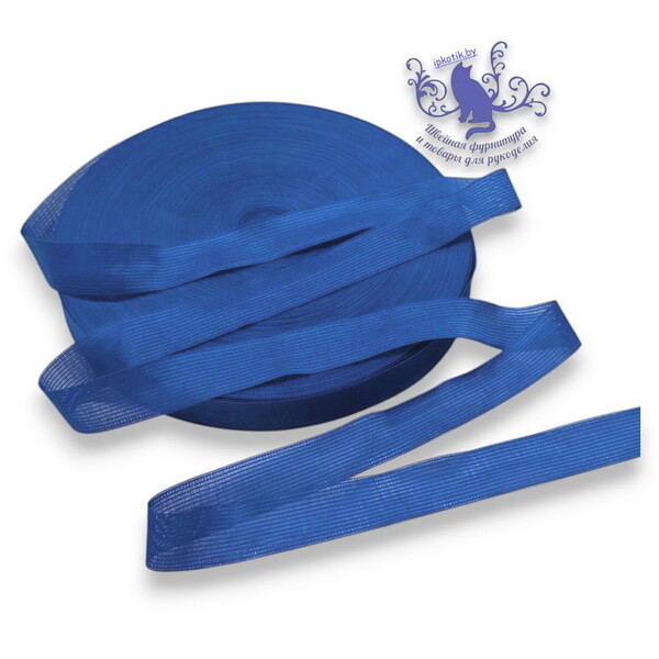 Тесьма 23мм вязаная окантовочная БОБИНА 100м/боб (+-2м) Синий