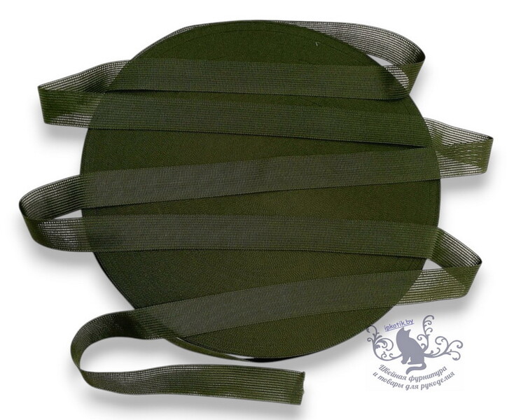 Тесьма 23мм вязаная окантовочная 100м/боб (+-2м) Темно-оливковый