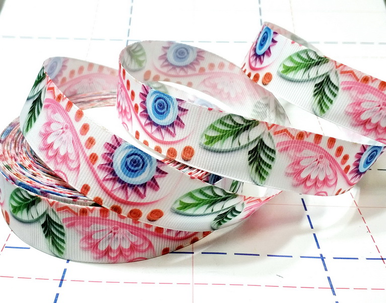 620 25мм Репсовая лента с рисунком 23м (+-1м) Узор квиллинг