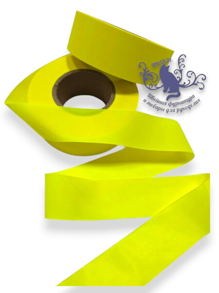Лента СВ 50мм, ПЭ, Лимон неон 100м/уп