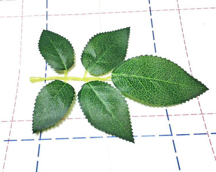 Листья тканевые текстурированные 5л. роза_темно-зеленый