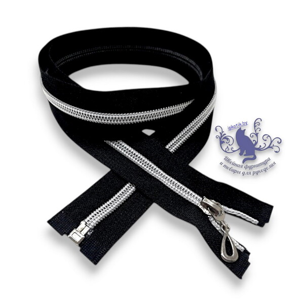 80см Витая молния Декор Т7/1 Черный/серебро