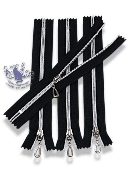 18см Витая молния Декор Т7/1 Черный/серебро Н/Р