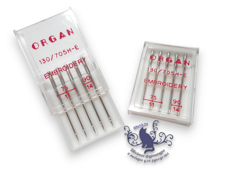 Иглы ORGAN 130/705Н-Е для БШМ (№75-90) для шелка и вышивки (SILK)