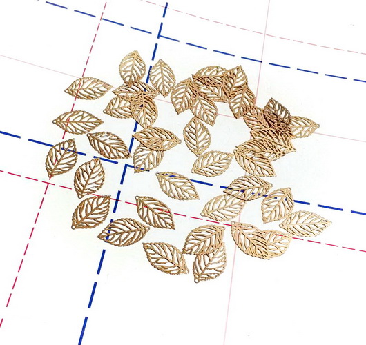 257 Подвеска Премиум 12*20 мм Лист №13 Золото