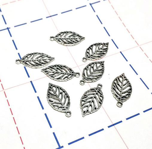 285 Подвеска 14*27 мм Лист Серебро