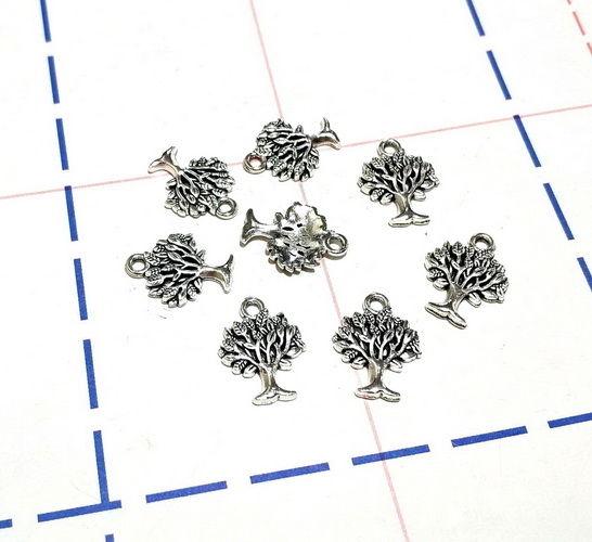 290 Подвеска 12*16 мм Дерево жизни Серебро
