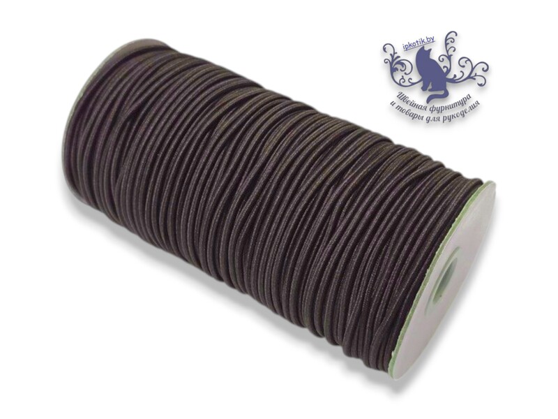 резинка шляпная 2,5мм УПАКОВКА 100м/боб (+-3м) Темно-коричневый