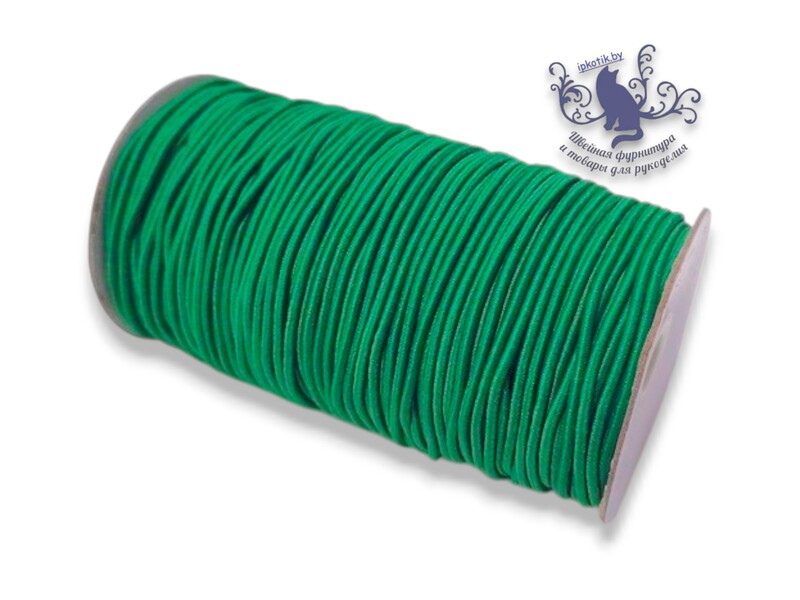 резинка шляпная 2,5мм УПАКОВКА 100м/боб (+-3м) Темно-зеленый