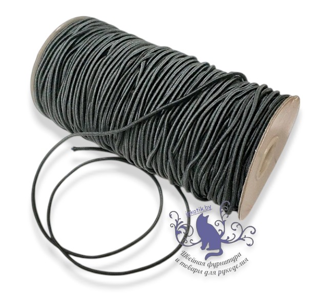 резинка шляпная 3,0мм УПАКОВКА 100м/боб (+-3м) Черный