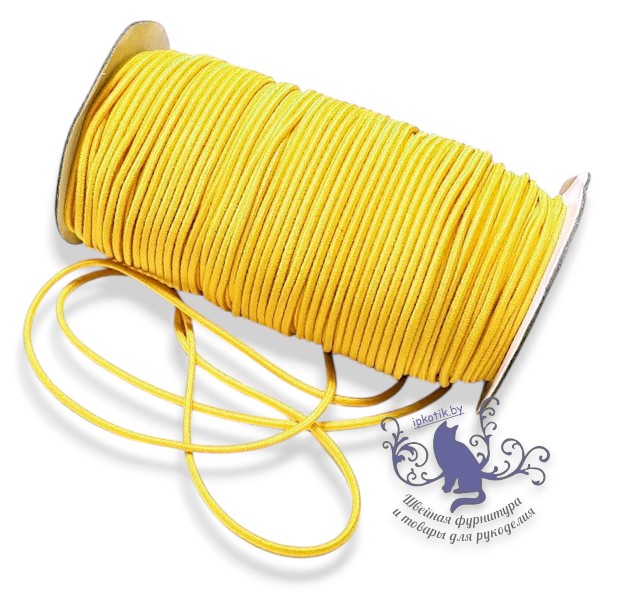 резинка шляпная 2,5мм УПАКОВКА 100м/боб (+-3м) Желтый